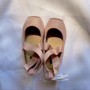 Pink glitter girls’ ballet flat, size 7